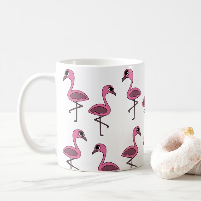Pink Flamingo Bird Kaffeetasse (Mit Donut)