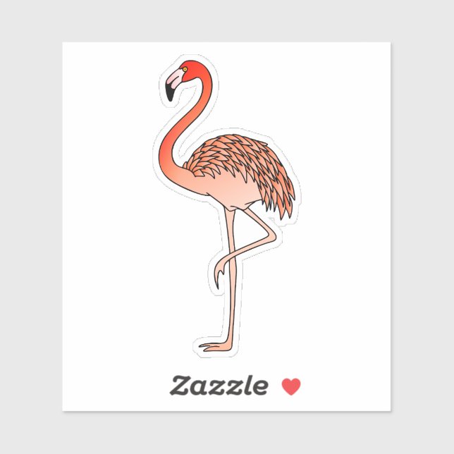 Pink Flamingo Bird Lineart-57567 Aufkleber (Blatt)