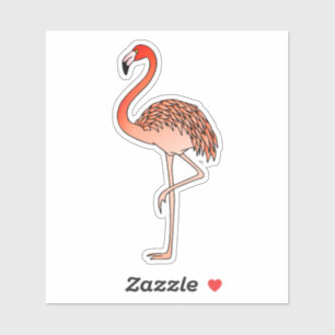 Pink Flamingo Bird Lineart-57667 Aufkleber