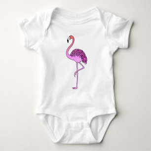Pink Flamingo Bird Lineart-57667 Baby Strampler