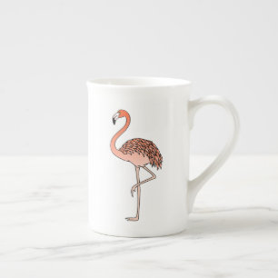 Pink Flamingo Bird Lineart-57667 Prozellantasse