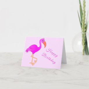 Pink Flamingo Birthday Card - individuell einstell Karte