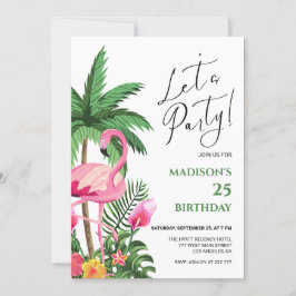 Pink Flamingo Birthday Einladung