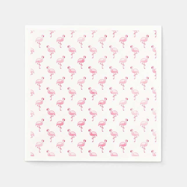 Pink Flamingo Birthday Party Pattern Serviette (Vorderseite)