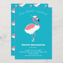 Pink Flamingo Blue Animal Abschluss