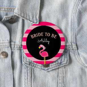 Pink Flamingo Brautparty Bachelorette Schaltfläche Button