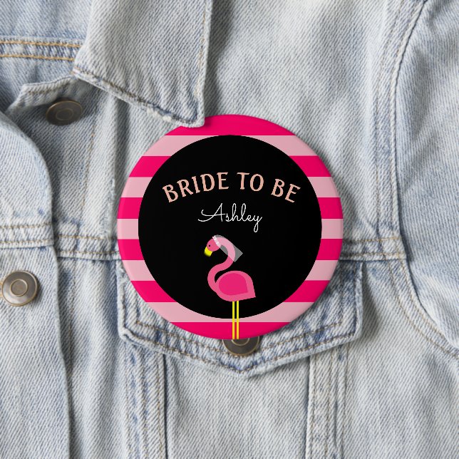 Pink Flamingo Brautparty Bachelorette Schaltfläche Button (Beispiel)