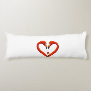 Pink Flamingo Couple auf Weiß Seitenschläferkissen