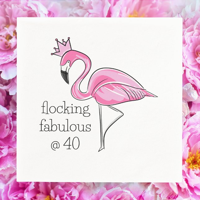 Pink Flamingo Crown Flocking Fabully bei 40 Serviette (Von Creator hochgeladen)
