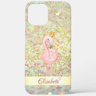 Pink Flamingo Crown Glitzer Bokeh Confetti Case-Mate iPhone Hülle