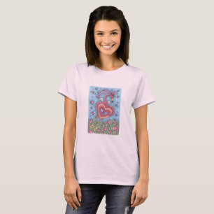 PINK FLAMINGO CUPID Valentine T SHIRT Womens