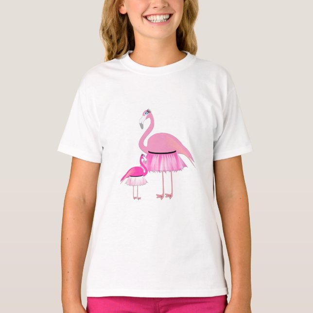 Pink Flamingo - Der T - Shirt der Mädchen (Vorderseite)
