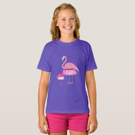 Pink Flamingo Design - Girls' Basic T - Shirt