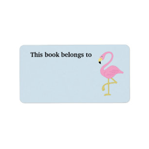Pink Flamingo, dieses Buch gehört Adressaufkleber