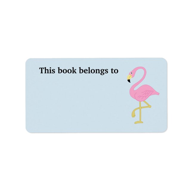 Pink Flamingo, dieses Buch gehört Adressaufkleber (Vorne)