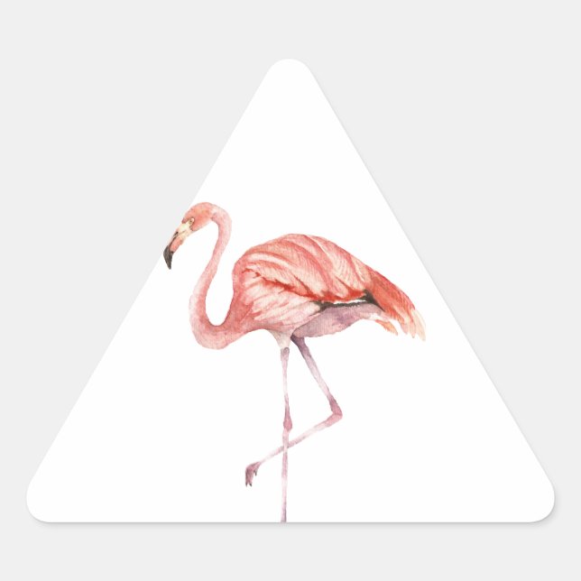 Pink Flamingo Dreieckiger Aufkleber (Vorderseite)