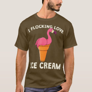 Pink Flamingo Eiscreme-Waffel-Kegel Sommerliebe T-Shirt