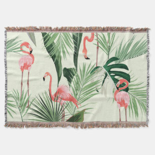 Pink Flamingo Exotic Blume Muster Decke