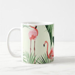 Pink Flamingo Exotic Blume Muster Kaffeetasse