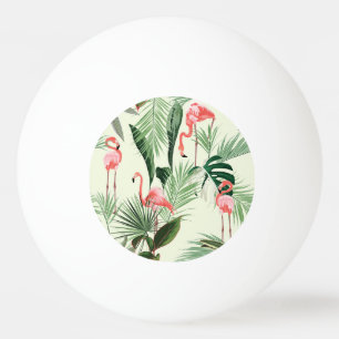 Pink Flamingo Exotic Blume Muster Tischtennisball