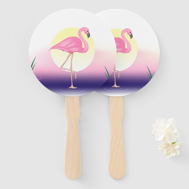 Pink Flamingo Fächer (Vorne und Hinten)