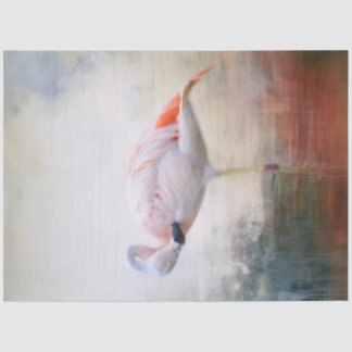 Pink Flamingo Facing Links Decoupage Seidenpapier