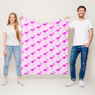 Pink Flamingo Fleece Blanket - Wählen Sie Farben