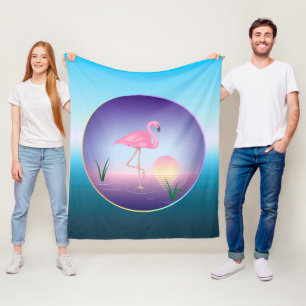Pink Flamingo Fleecedecke