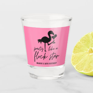 Pink Flamingo Flock Star Tropical Beach Geburtstag Schnapsglas