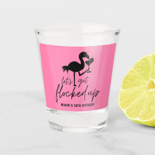 Pink Flamingo Flock up Tropical Beach Geburtstag Schnapsglas