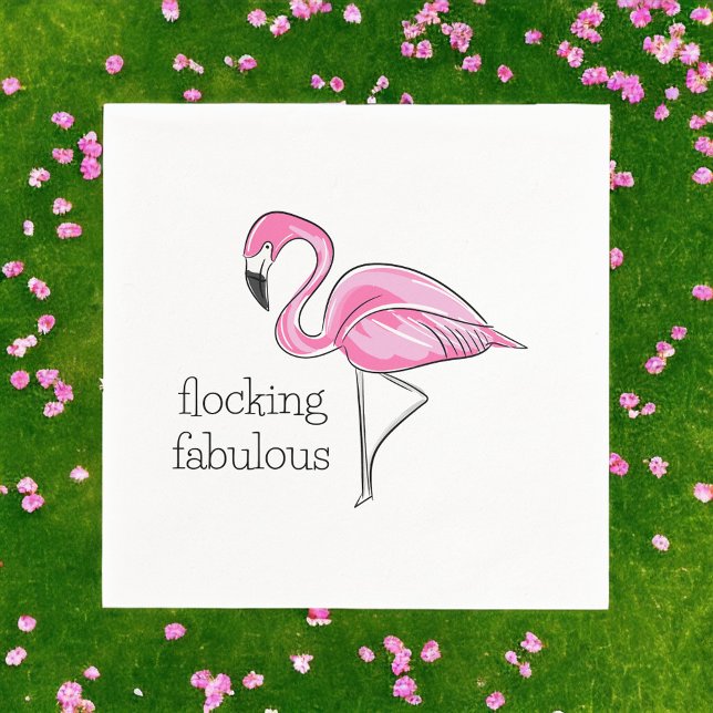 Pink Flamingo Flocking Fabulous Serviette (Von Creator hochgeladen)
