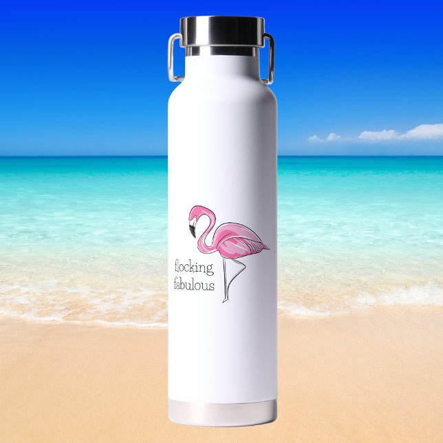 Pink Flamingo Flocking Fabulous Trinkflasche (Von Creator hochgeladen)