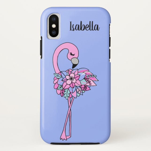 Pink Flamingo Floral Phone Case (Rückseite)