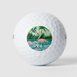 Pink Flamingo Florida Golfball