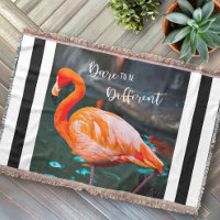 Pink Flamingo Foto Schwarz-weiß Strip Dare Zitat
