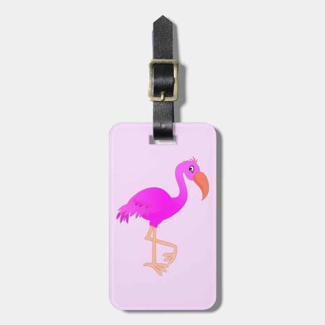 Pink Flamingo Gepäckmarke Gepäckanhänger (Vorderseite vertikal)