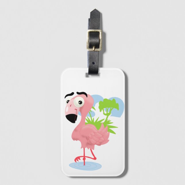 Pink Flamingo Gepäckmarke Gepäckanhänger (Vorderseite Vertikal)