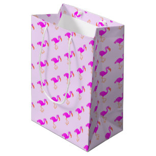 Pink Flamingo Geschenktasche - Ihre Farben Mittlere Geschenktüte