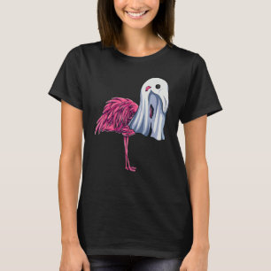 Pink Flamingo Ghost Niedlich Halloween Kostüm Frau T-Shirt
