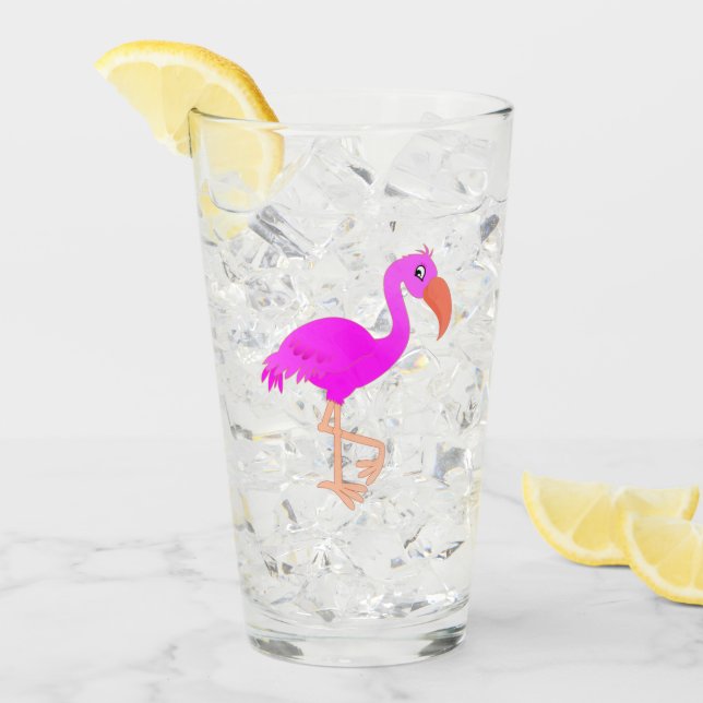 Pink Flamingo Glass Glas (Vorderseite Ice)
