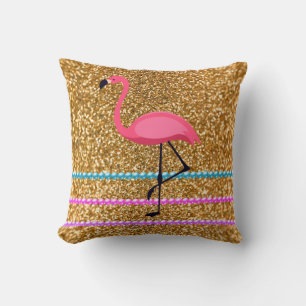 Pink Flamingo Glitzer Kissen