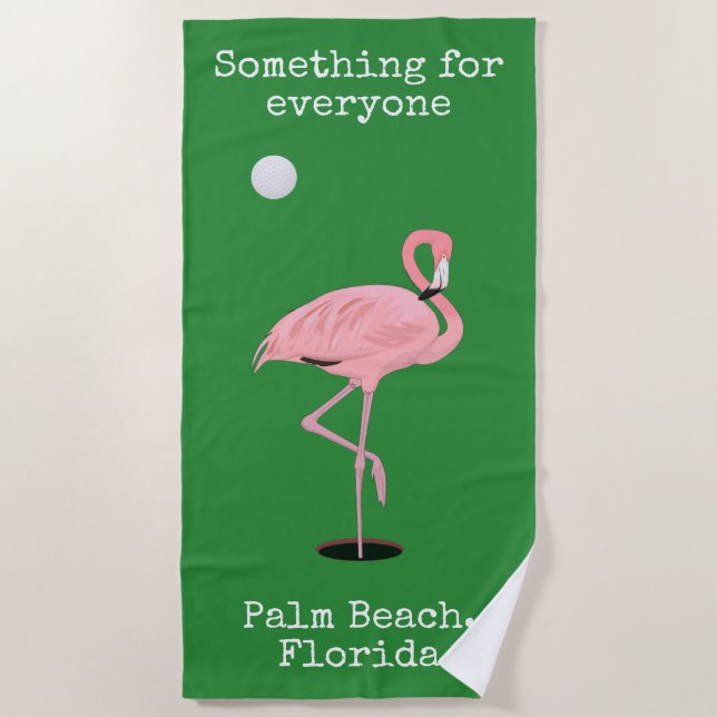 Pink Flamingo Golf Palm Beach Handtuch (Vorderseite)