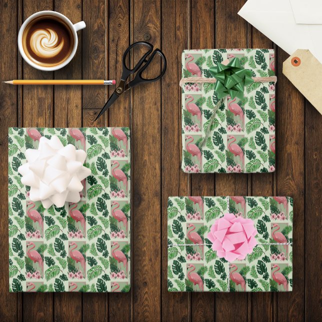Pink Flamingo Green Blätter Lily (Von Creator hochgeladen)