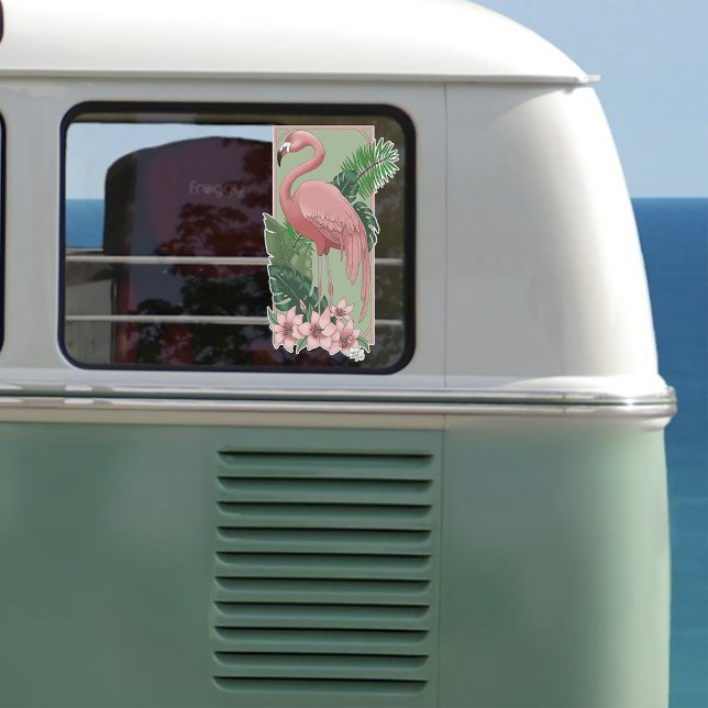 Pink fLamingo Green Blätter Lily Aufkleber (Von Creator hochgeladen)