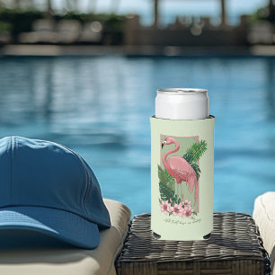 Pink Flamingo Green Blätter Lily Selters Dosenkühler