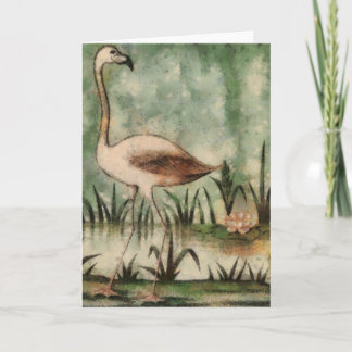Pink Flamingo Grußkarte Karte