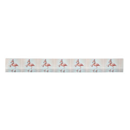 Pink Flamingo Ice Skaten Satinband