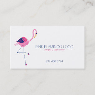 Pink Flamingo Illustration Visitenkarte