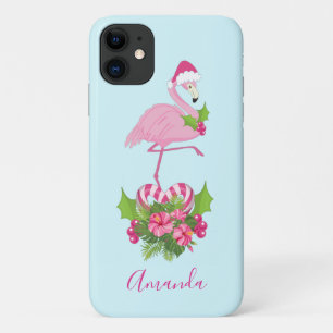 Pink Flamingo in Weihnachtsmannmütze Whimsisches W Case-Mate iPhone Hülle