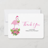 Pink Flamingo in Weihnachtsmannmütze Whimsisches W